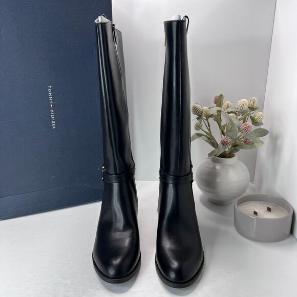 Tommy Hilfiger Diwan Knee High Riding Boots Black Women's 9.5M NWB - Picture 2 of 11